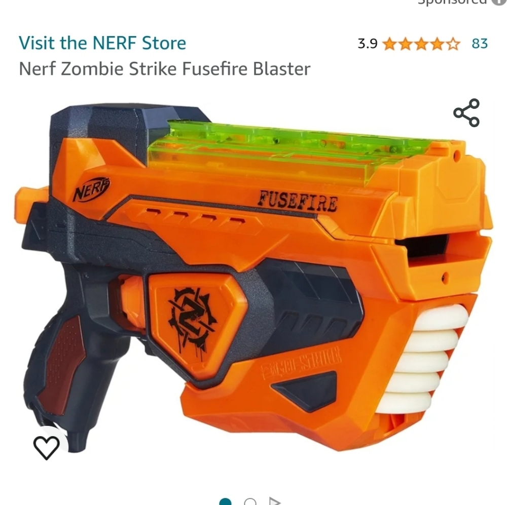 Nerf Zombie Strike Fusefire Blaster